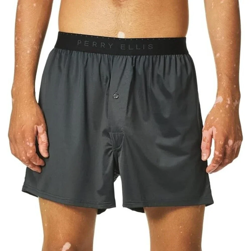 Perry Ellis Men's Luxe Solid Boxer Shorts 163009-BLEB Sz XL NWT